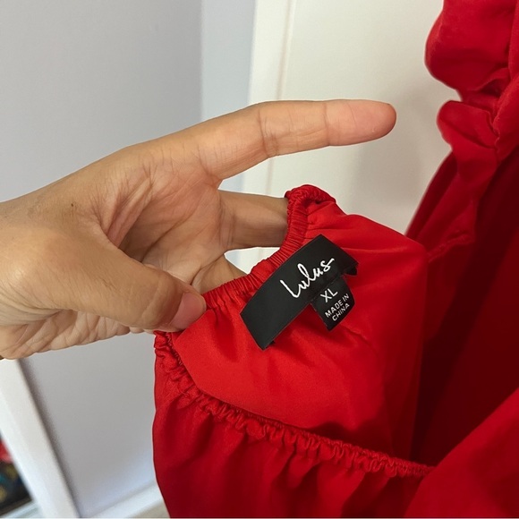 Lulu's Confidence Check Red Satin Cutout Tie Back Maxi Strappy Maxi Dress - Picture 9 of 11